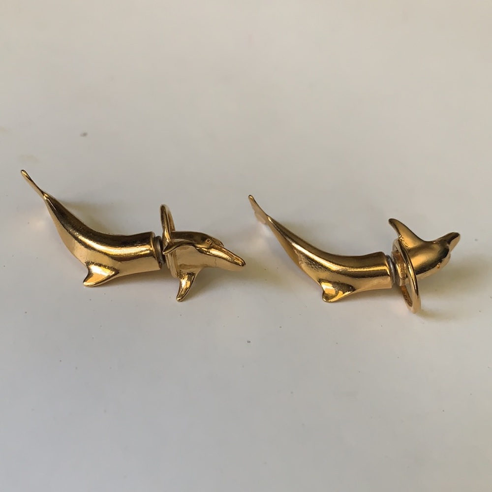 Jumping Dolphin vintage Earings